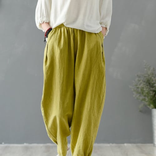 Vintage China Girl's Linen Cotton Pants Woman Loose - Etsy