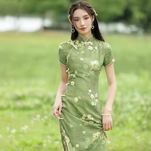 2022 Summer Vintage Chinese Linen Cheongsam Dress China Qipao - Etsy
