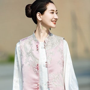 2022 New design Vest, Woman Autumn Winter Vest Waistcoat, Sleeveless Jacket, Match to Shirts, Tea Ceremony Yelllow &Blue Color