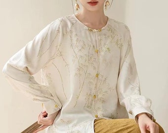Vintage Ecru Silk Shirt - Etsy