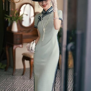 Green Qipao Dress - Etsy