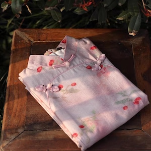 New Design Modern China Qipao Dress, Linen Tencel Material Pink Dress Art Revival Young Lady Size S-3XL