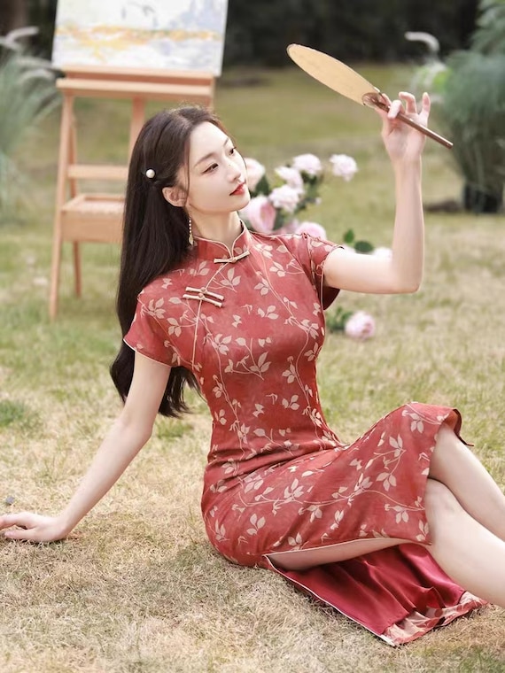 knee length dresses for ladies Chinese Hanfu Dress Linen Cotton Dress Maxi Linen Dress – ChinaDesigner main image 1