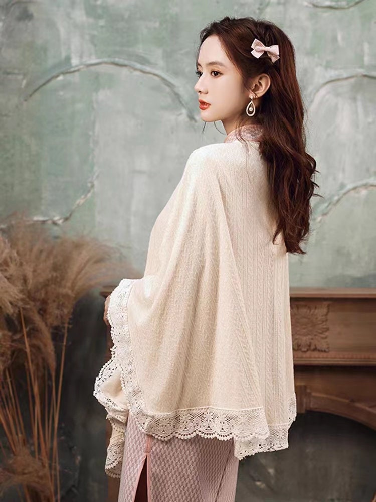 Vintage Chinese Cheongsam Cape, Woman Autumn Cloak to Match Qipao