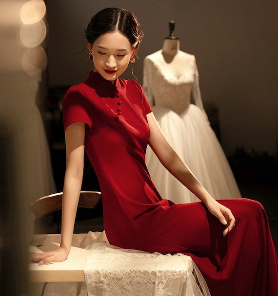 ROYAL SMEELA Women's Chinese Qipao Cheongsam Dress - Sleeveless Printed Traditional Gown