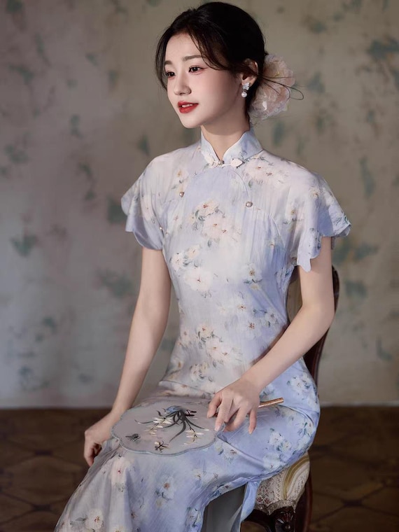 miss lady dress Buy Elegant Cheongsam Dress, Zip Closure Modern Chinese Qipao Style, Floral Pattern Online in India 5mm sequins work dress