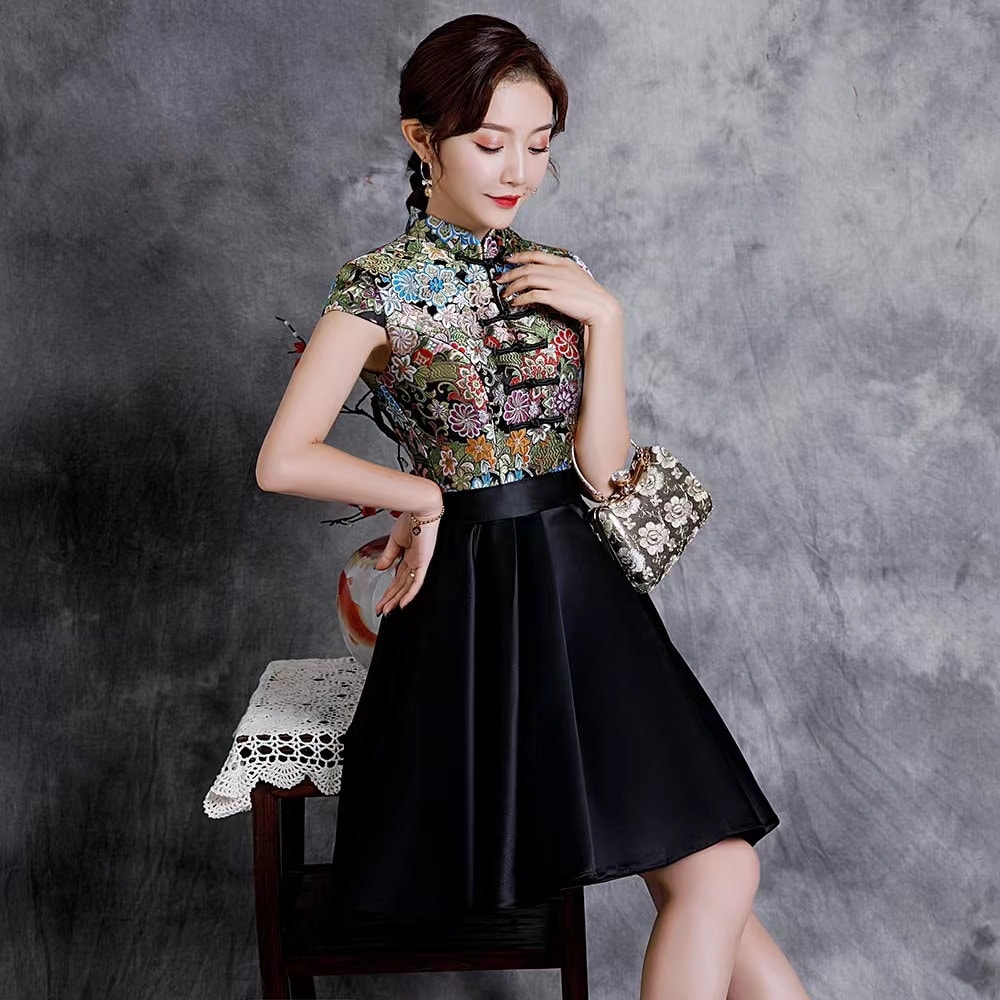 Premium Made China Cheongsam Host Gown in Yellow |above Knee High Waisted | Prom  Dress - Etsy
