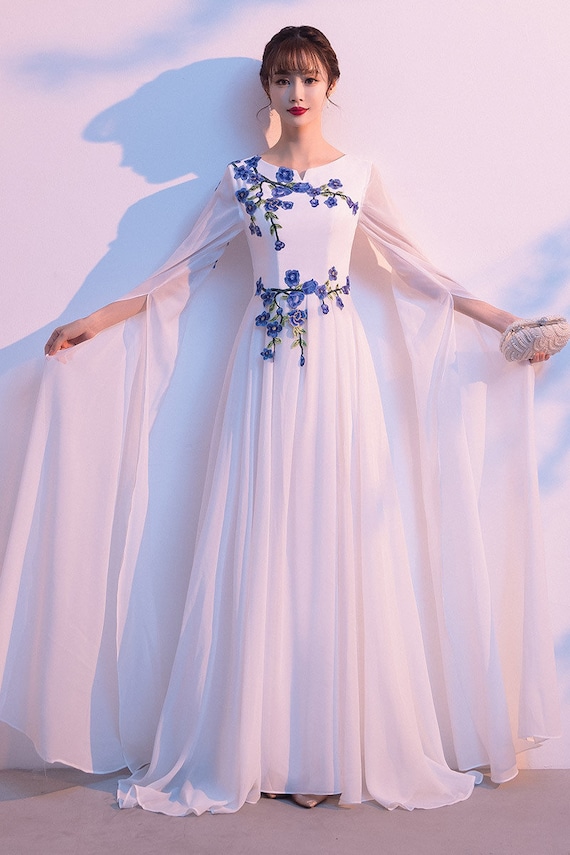 China Chorus Choir Cheongsam Dress, Full Length Sleeves