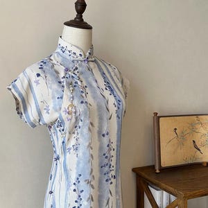 New Arrival 《紫墨》Vintage China Cheongsam, Full Pankou Closure Classic Qipao,Spring Summer Qipao Gift for Her Size S-3XL, Light Purple