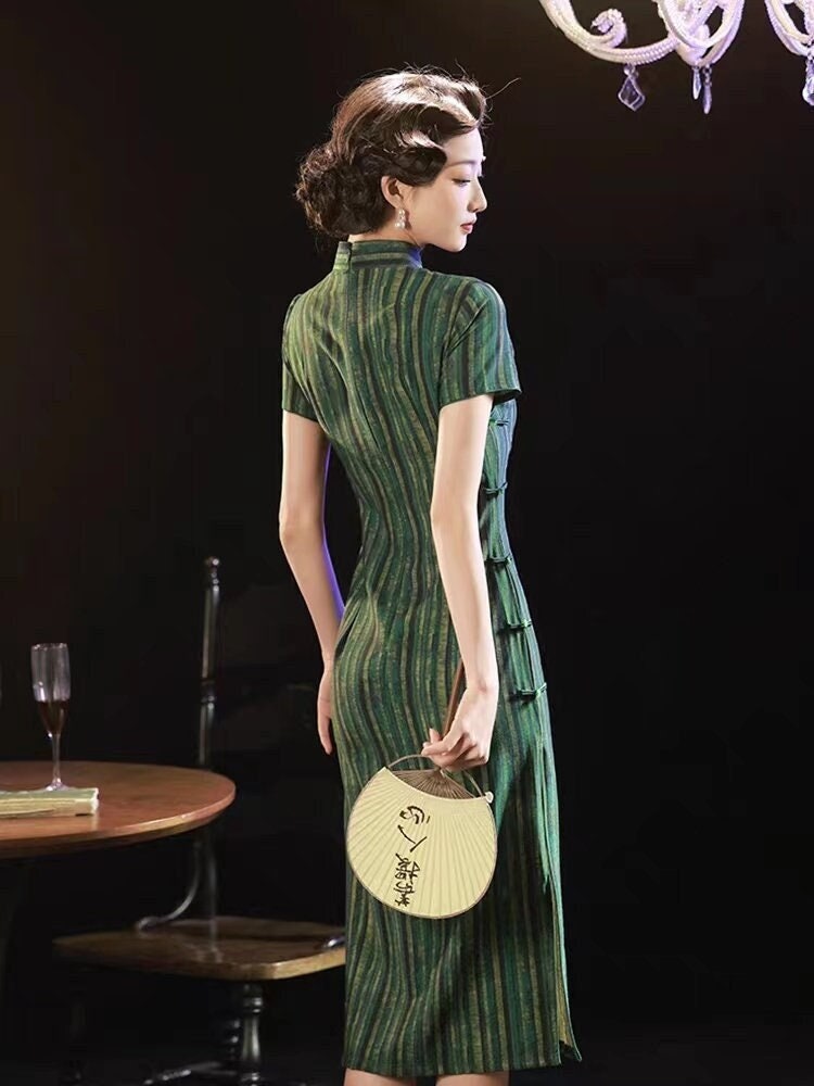 Checkered cheongsam sales