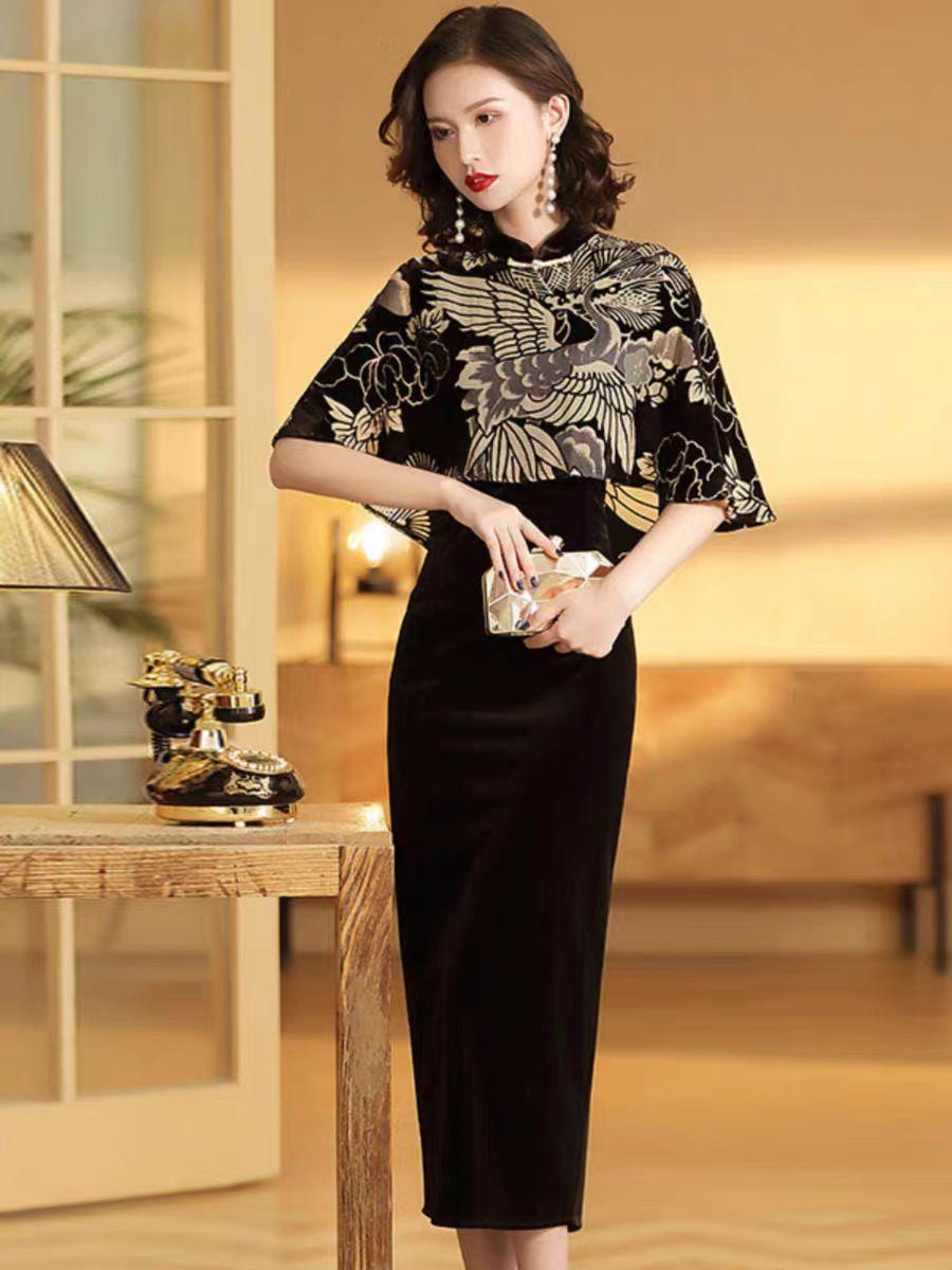 japanese style cocktail dresses VINTAGE CACHE JAPANESE STYLE FLORAL MAXI DRESS – villa amour vintage main image 0
