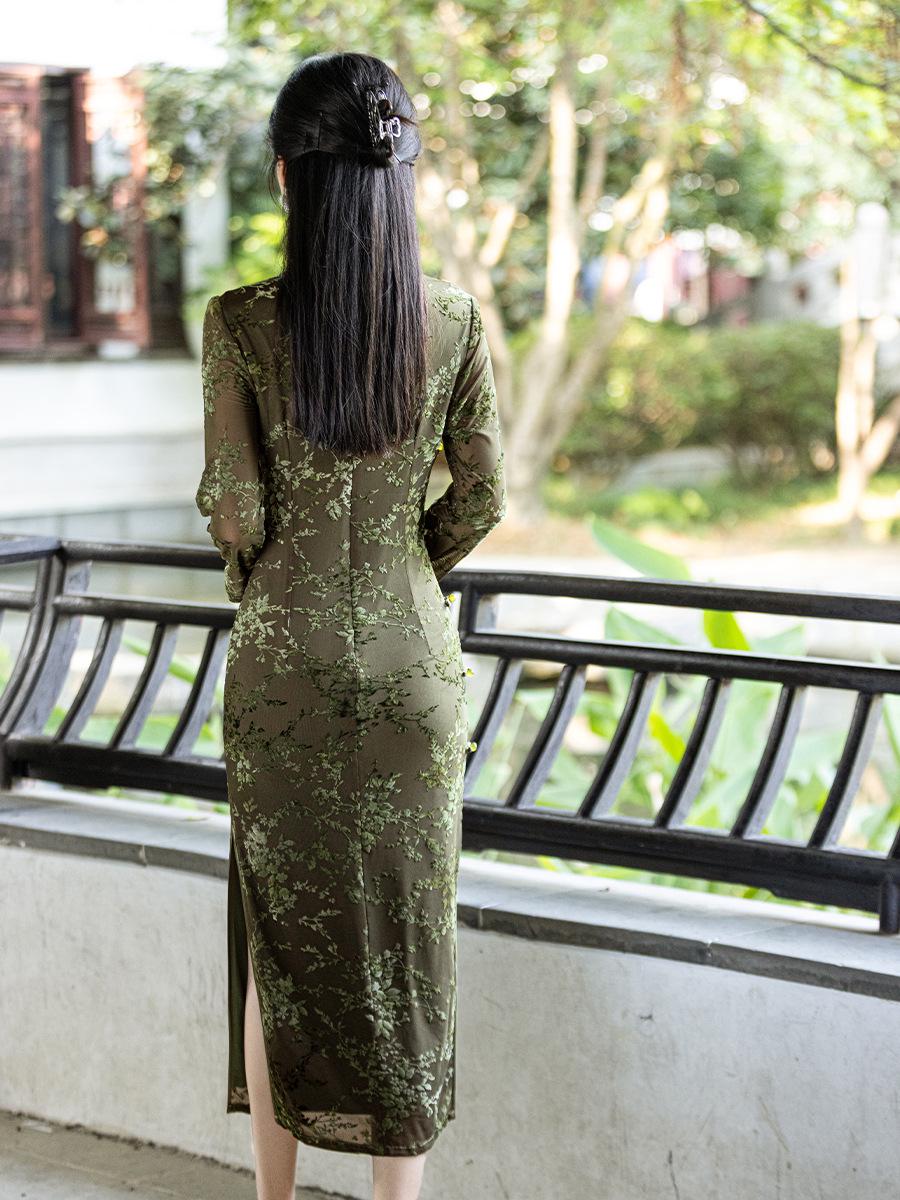 Rare Design Jasper Green Qipao Velvet Dress,spring Fall Christmas CNY  Outfit China Cheongsam Dress, Elegant Lady Good Stretchy Two Layers - Etsy  Norway