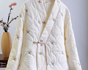 Traditional China Tang Thick Jacket for Autumn/ Winter, Chinese Crossed Chest, Hanfu Style Cotton made Woman Short Coat