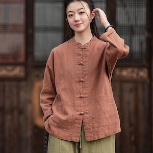 Vintage Silk Jacket Mandarin Collar - Etsy