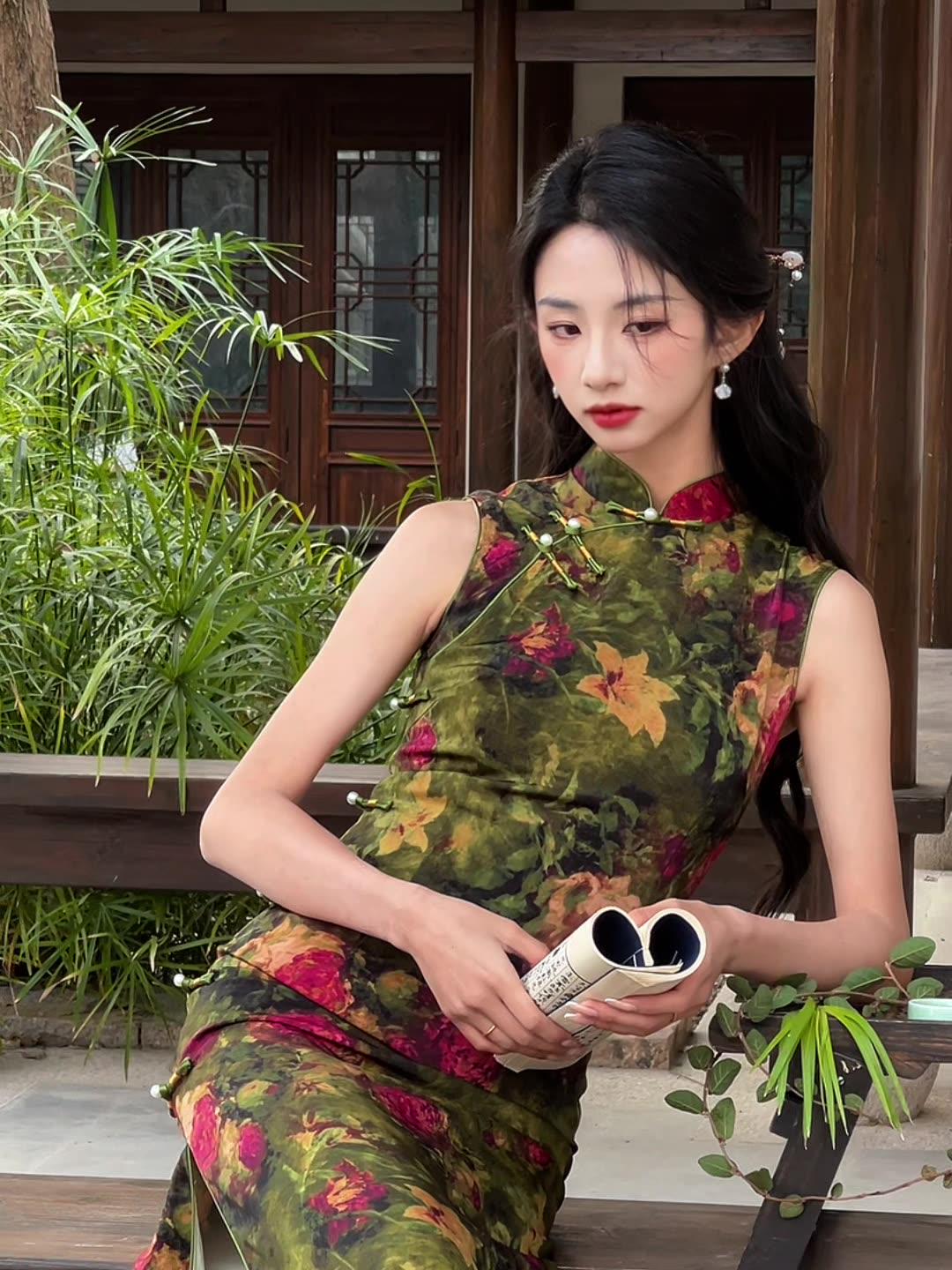 Doveyaf New Summer Chinese Sleeveless Woman Cheongsam Dress China Qipao  Floral Pattern Lined Size S-3XL - Etsy
