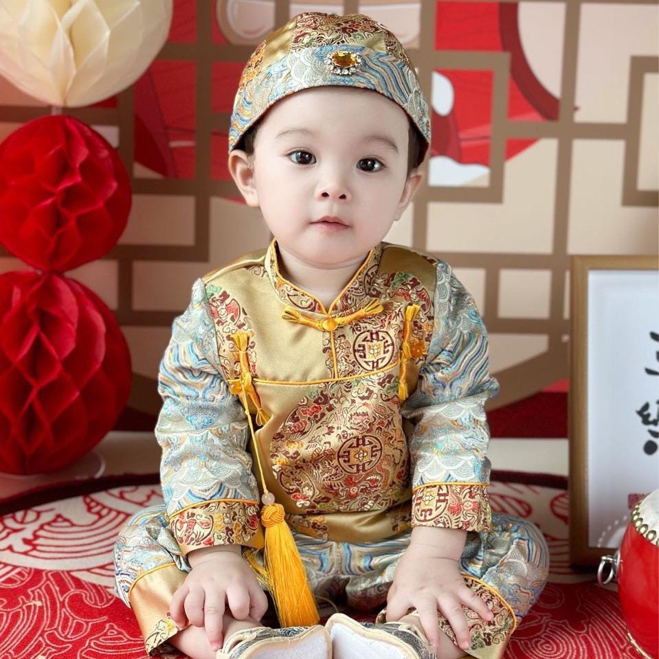 red and gold infant dress Ruby & Gold Swing Dress