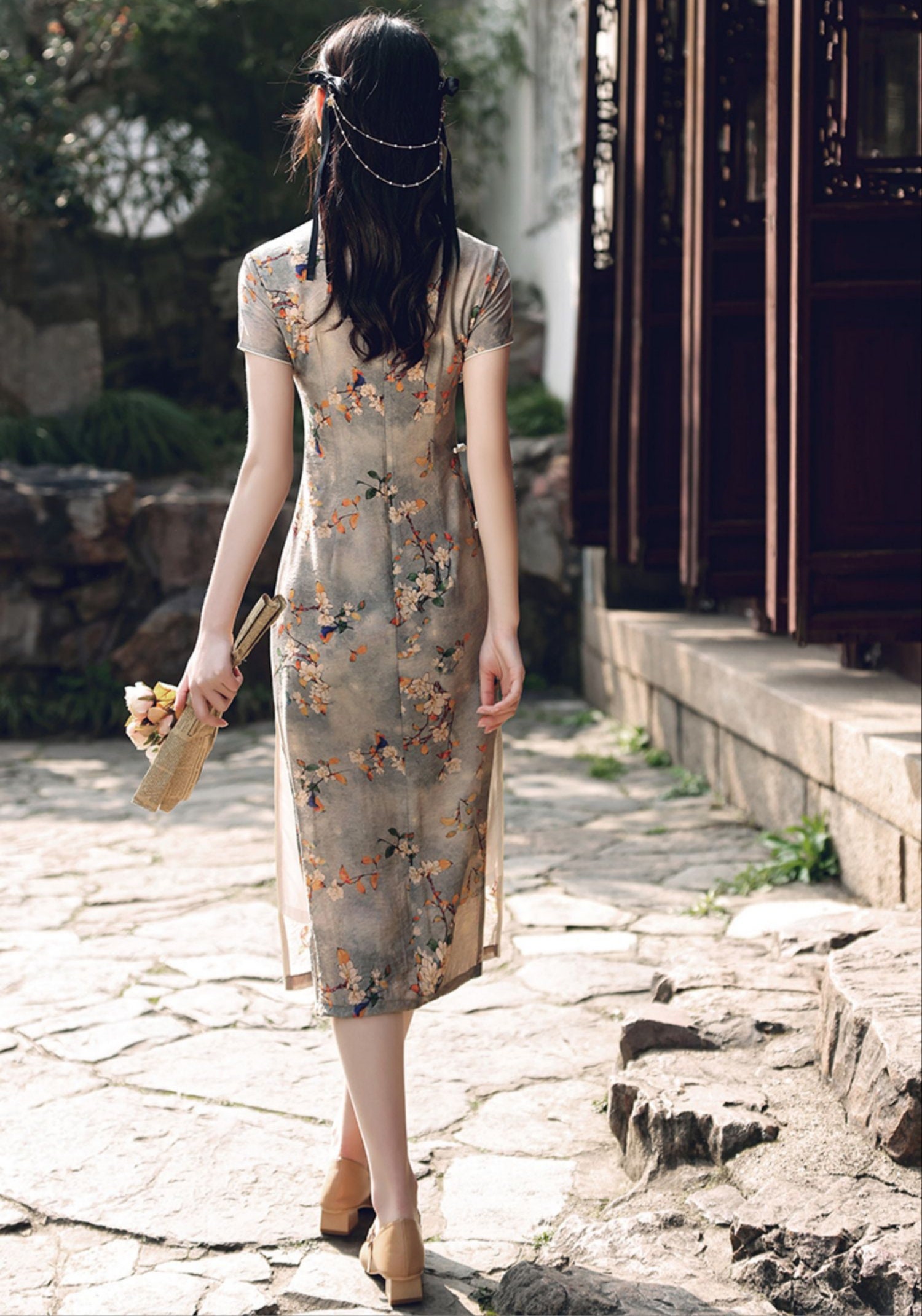 Traditional Chinese Cheongsam Dress China Qipao Painted 寒梅 - Etsy UK