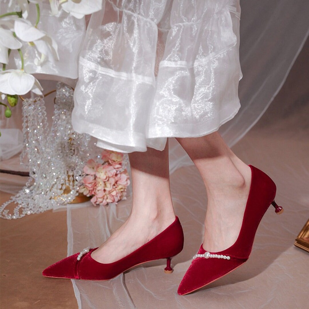 Wine red wedding best sale shoes