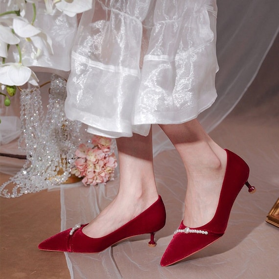 Zapatos de boda de color rojo vino occidental hechos a mano de - Etsy