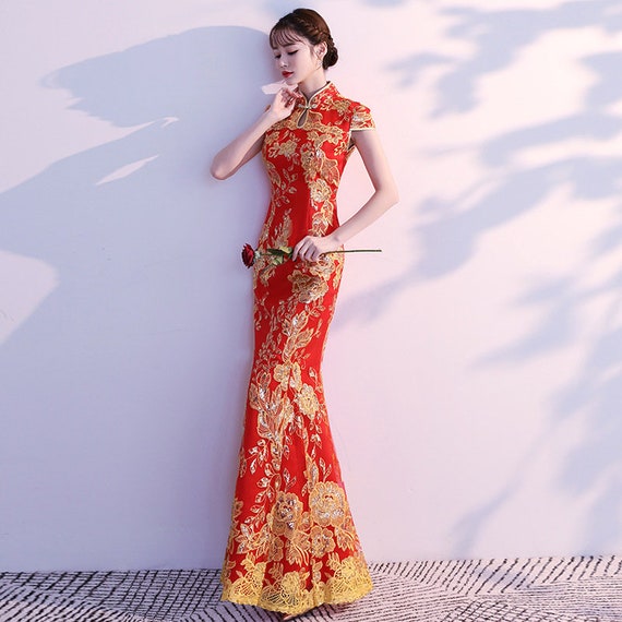 SHANGHAI TANG チャイナドレス シルク100% 赤（706） Fancy Shanghai Tang Chinese Silk Dress
