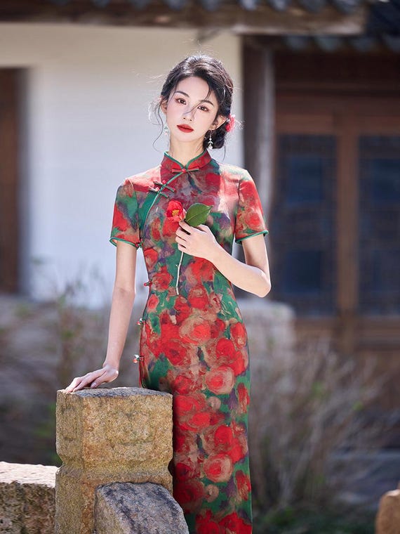 Doveyaf New Summer Chinese Sleeveless Woman Cheongsam Dress China Qipao Floral Pattern Lined Size S-3XL Doveyaf New Summer Chinese Sleeveless Woman Cheongsam Dress China Qipao Floral Pattern Lined Size S-3XL
