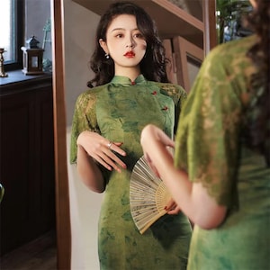 2022 Summer China Modern Cheongsam, Vintage Dress, Flower Pattern,Tea Ceremony, 旗袍 Shanghai Woman,Elegant for Students Spring Summer