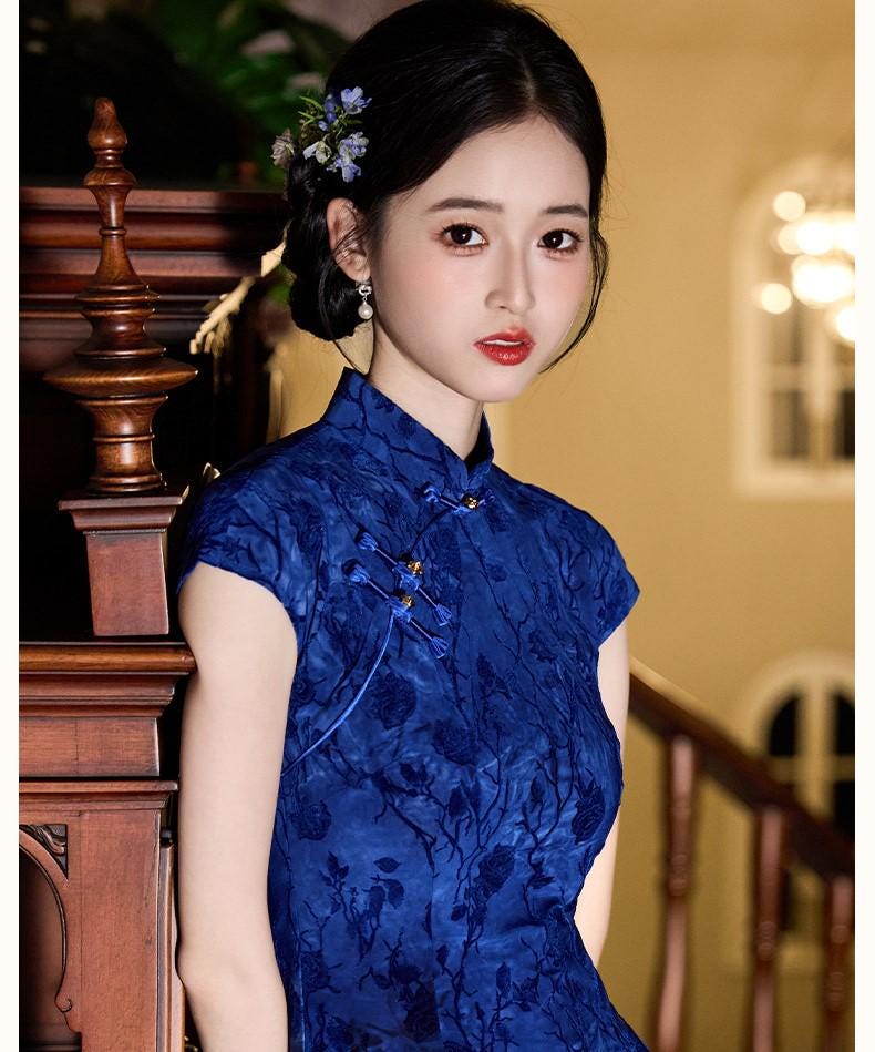 Doveyaf Nieuwe Patroon Chinese Cheongsam Jurk, HK Sexy Vrouw Qipao, oude Shanghai Vrouw Massaal Stof Qipao S-3XL - België