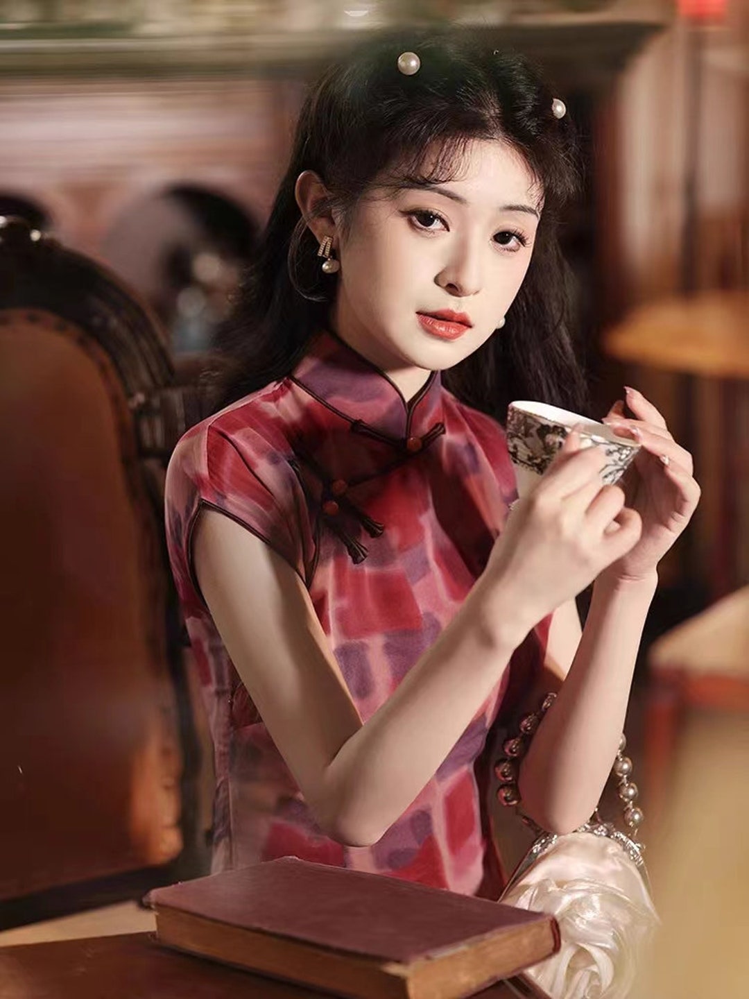 New Spring Summer Chinese Cheongsam Dress, China Pink Red Qipao Pankou  Closure, HK Style size S-4XL - Etsy