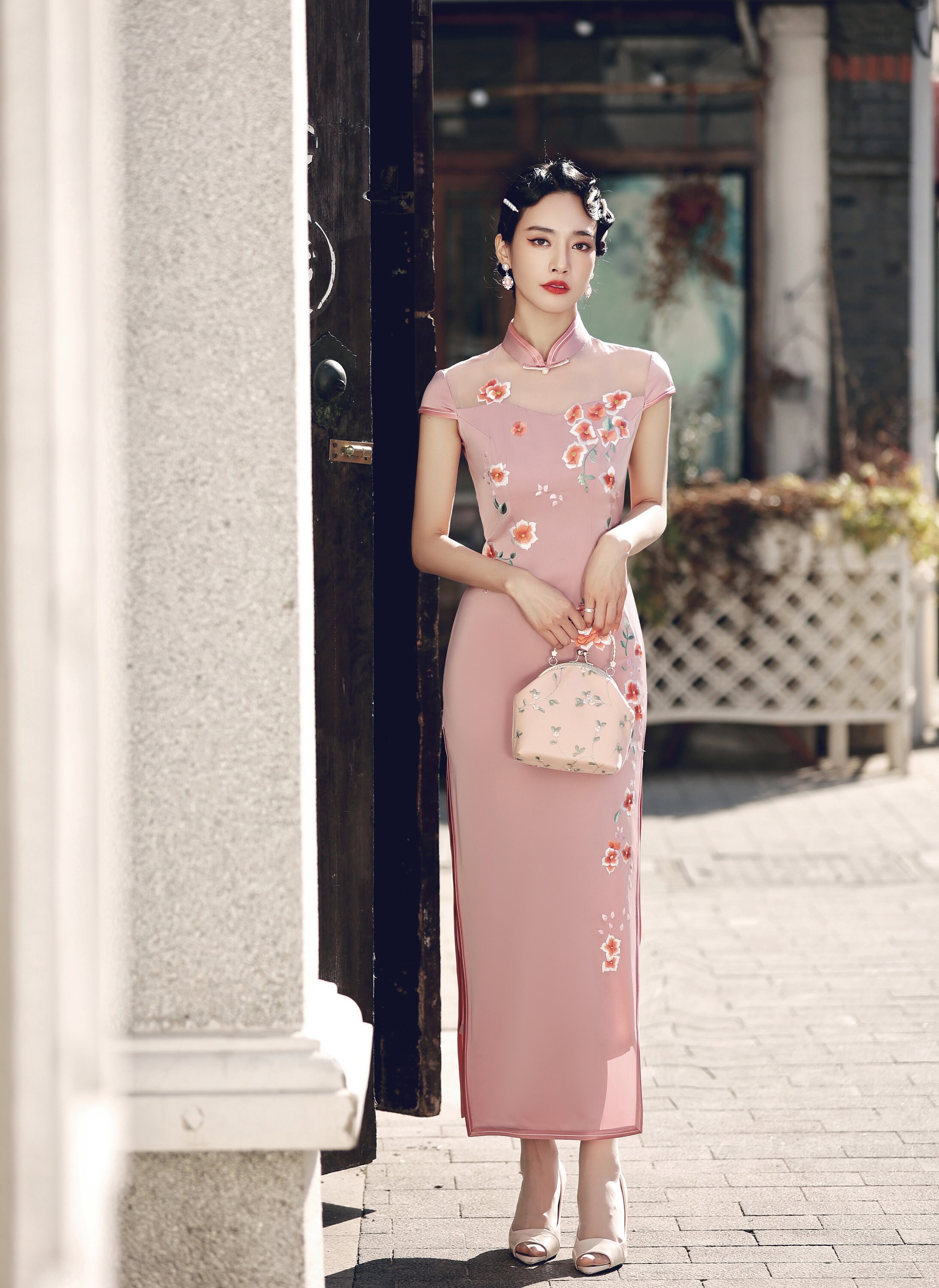 Vintage China Cheongsam Classic Embroidery Flower Pink - Etsy
