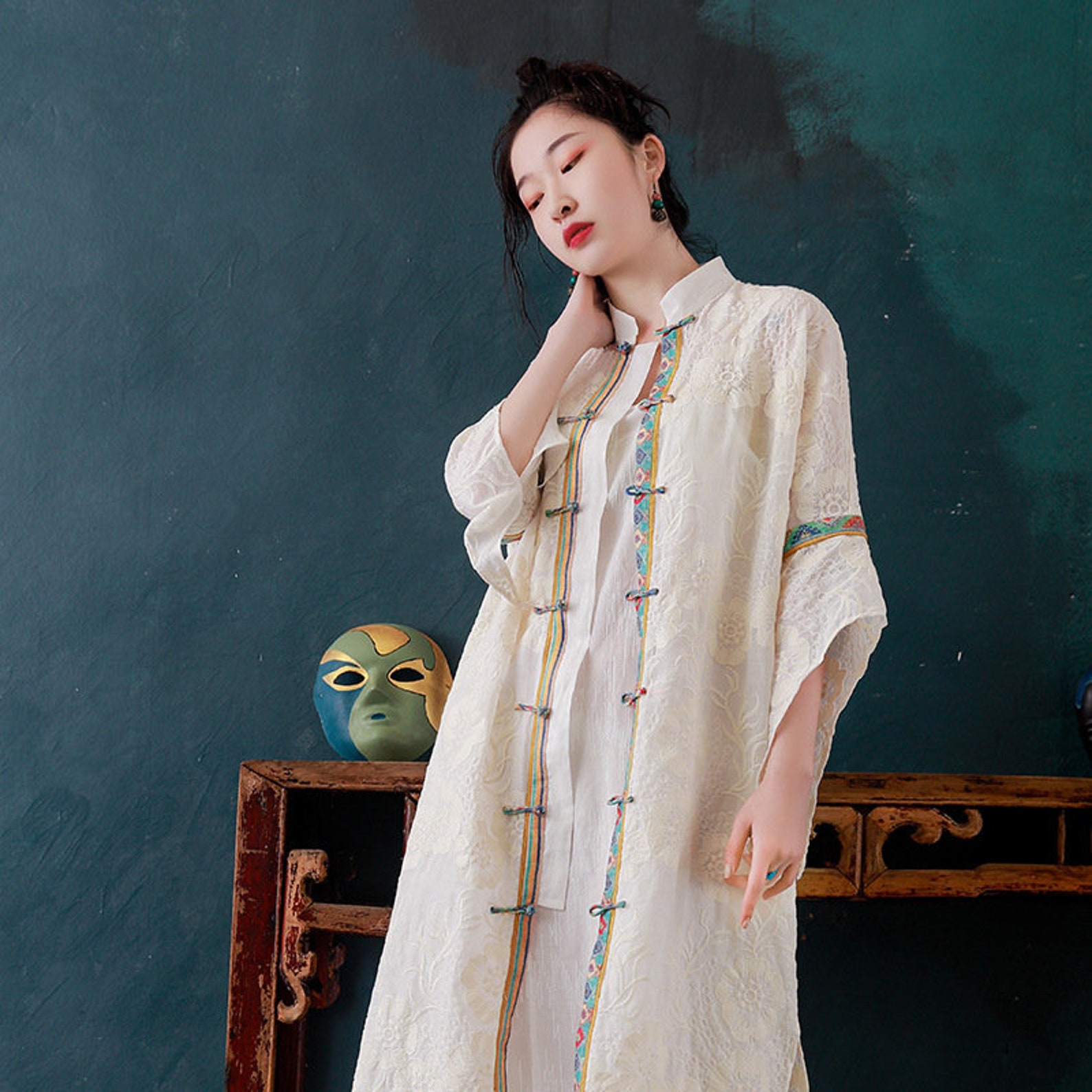 New Chinese Loose Cheongsam Modern Daily Linen Qipao Jacket | Etsy UK