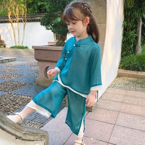 Kid's Chinese Hanfu Dress,tang Dress Long Suit, Girls Costume