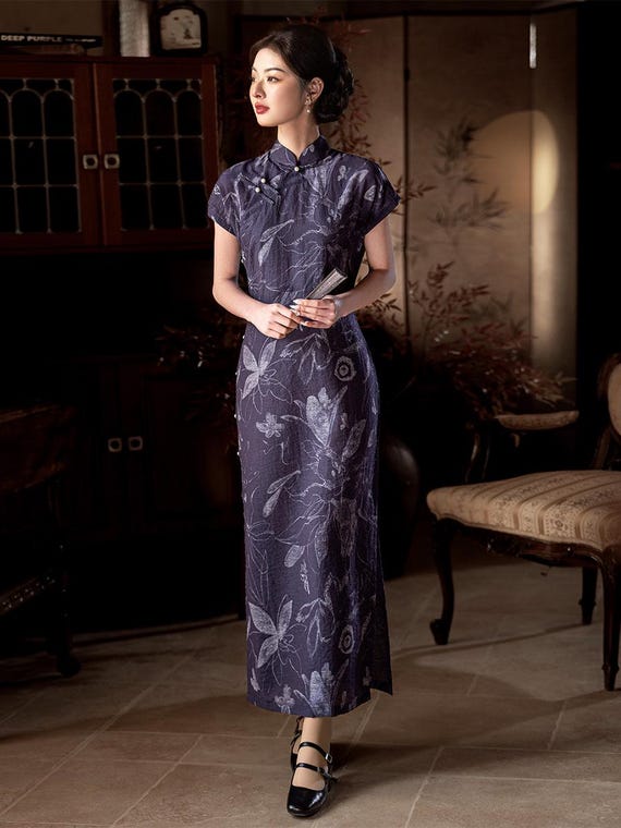 women's asian dress Dresses Sweet And Cool Short Qipao Youll see Doveyaf New Purple Pankou Closure