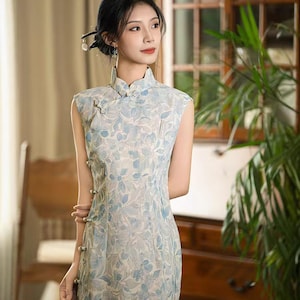 New Arrival《淡茉》Vintage China Cheongsam, Full Pankou Closure 开襟旗袍 Classic Qipao,Spring Summer Qipao Gift for Her Size S-3XL, Light Purple