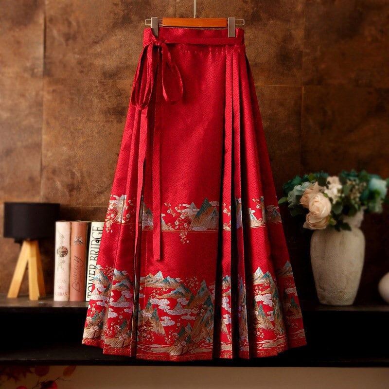 Art Design Premium Woman Horse Face Skirt 马面裙《江山万里