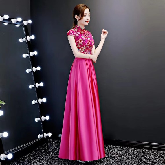 Buy Premium Made China Cheongsam Host Gown |above Knee High Waisted | Prom Dress| Red/ Blue/gray Colors Online in India - Etsy Buy Premium Made China Cheongsam Host Gown |above Knee High Waisted | Prom Dress| Red/ Blue/gray Colors Online in India - Etsy
