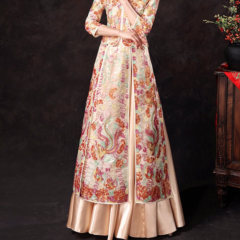 High Quality Level, Traditional Chinese Bridal Champagne High Quality Level, Traditional Chinese Bridal Champagne