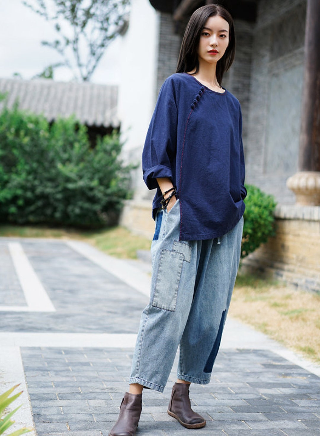China Tang Suit Girl's Top Shirt, Modern Chinese Hanfu Style, Liziqi ...