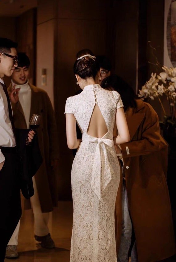 V-back Design Full Lace Wedding Dresses, Elegant Mermaid Bridal Gowns, –  ClaireBridal