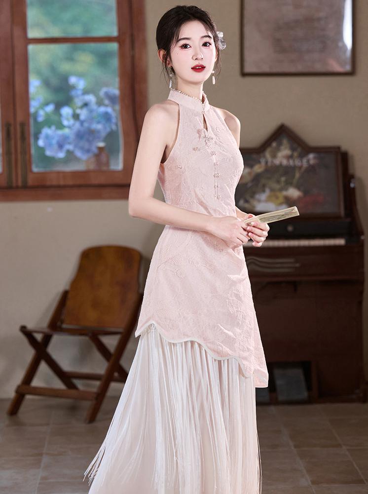 velvet midi dress with sleeves Long Promo Text: On Sale for 60% Off Shoulder padding Manfinity CasualCool Men's Apricot Size:XS (US 2)