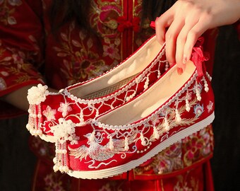 Traditional Chinese Asian Wedding Shoes Uk Nightcap 睡前酒 1920s