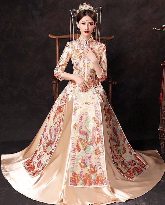 High Quality Level, Traditional Chinese Bridal Champagne High Quality Level, Traditional Chinese Bridal Champagne
