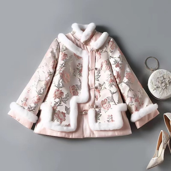 Manteau d hiver epais poilu Cony 2025 CNY veste Tang Pankou doudoune de Noel manteau d appel payant du nouvel an rose et abricot Etsy France