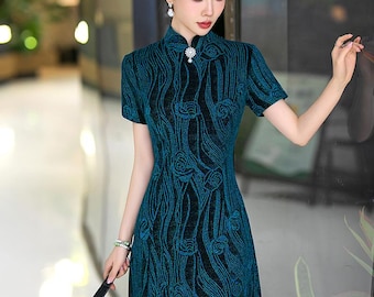 New Arrival Retro China Cheongsam, Classic Big Skirt Qipao,tea