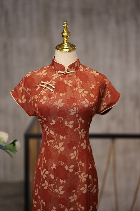 Vintage Linen Red Hongkong Qipao Elegant Lady, Summer Chinese Cheongsam  Dress Young Petite Girls, Size S-3XL, - Etsy