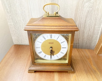 Junghans - Mantel Clock - Table Clock - Made In Germany - Wood Brass - Vintage Clock-