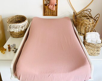 Housse Matelas à Langer DOMIVA 50x75cm - Gaze De Coton à Pois, Élastiquée, Oeko-Tex