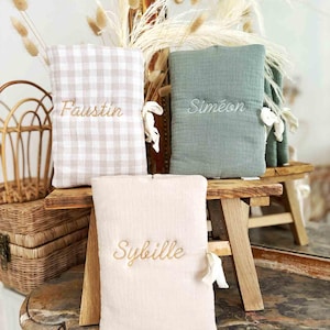 Housse de carnet de santé personnalisable, protège carnet de santé en gaze de coton.