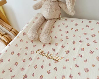Housse de matelas à langer bébé en gaze de coton