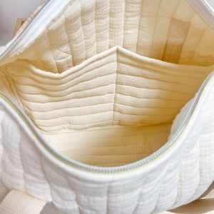 Ecru cotton gauze diaper bag image 4