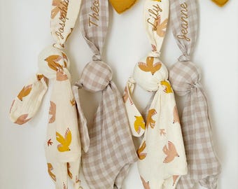 Cotton gauze rabbit comforter, newborn baby comforter